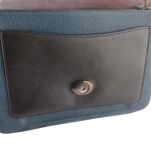 Coach Tabby Color Block Blue Grey Shoulder Bag - Picture 11 of 16